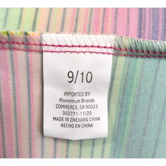 Girls One-Piece Swimsuit 9/10 Rainbow Striped Crisscross Back Summer Pool Outfit - Picture 7 of 8